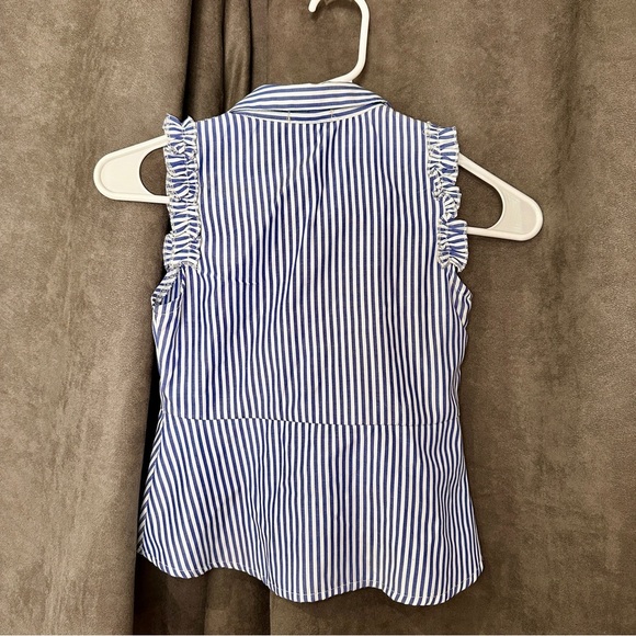 NWOT HAYDEN Girls Blue Stripe Sleeveless Button Top (M) - Picture 10 of 10